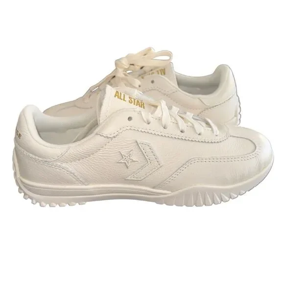 New Women’s Converse Run Star Trainer Leather Sneakers Ox Egret White A12778C - Picture 1 of 8